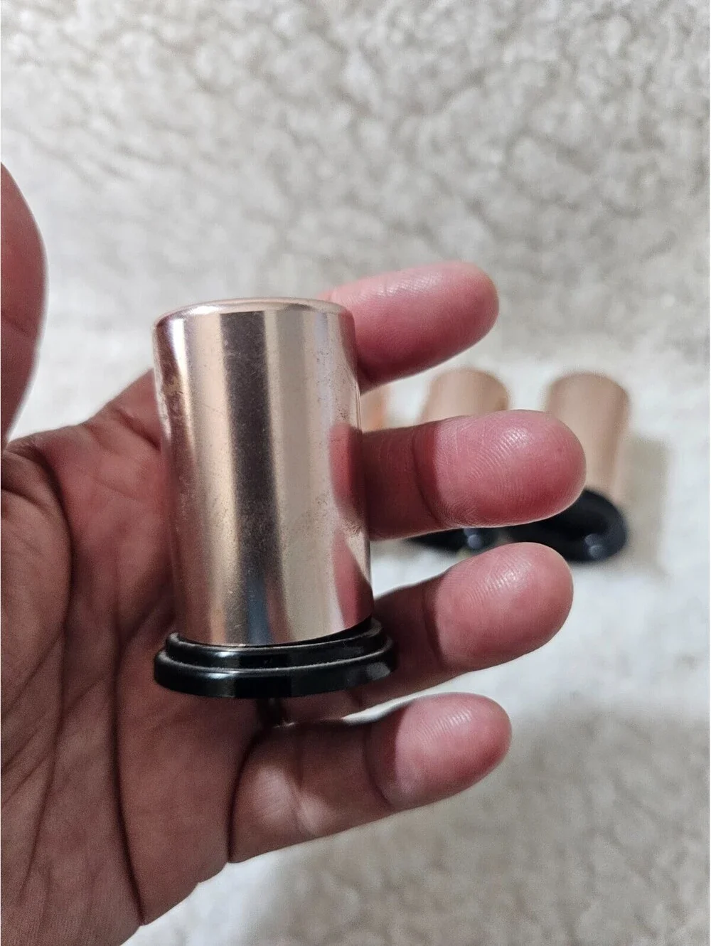 (2 Sets) Vintage Aluminum Salt & Pepper Shakers Set Rose Gold Tone 2